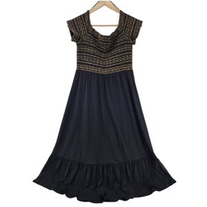 Michael Kors Black Gold Maxi Dress Women's Size Medium